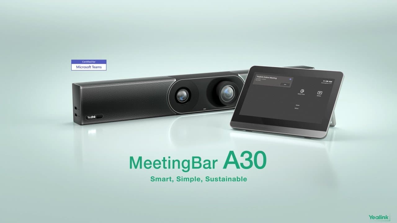 Yealink MeetingBar A30 barra de videoconferencia para salas medianas con doble cámara